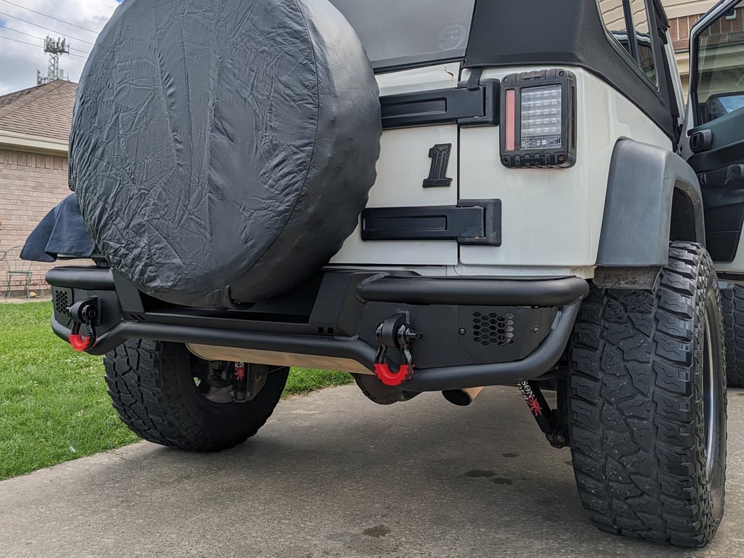 Jeep Licensed by RedRock HD Tubular Rear Bumper with Jeep Logo (07-18 Jeep Wrangler JK)