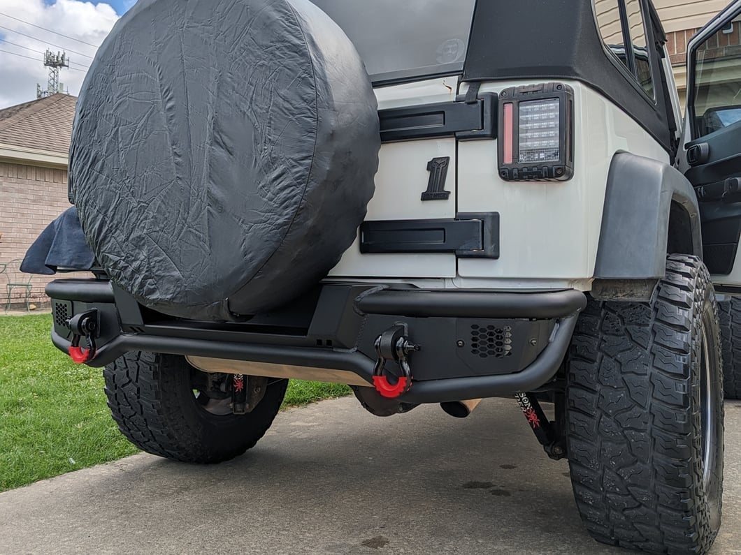Jeep Licensed by RedRock HD Tubular Rear Bumper with Jeep Logo (07-18 Jeep Wrangler JK)