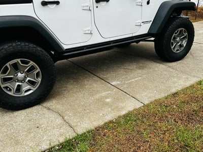Jeep Licensed by RedRock Enhanced Rubi Rails with Jeep Logo; Textured Black (07-18 Jeep Wrangler JK 4-Door)