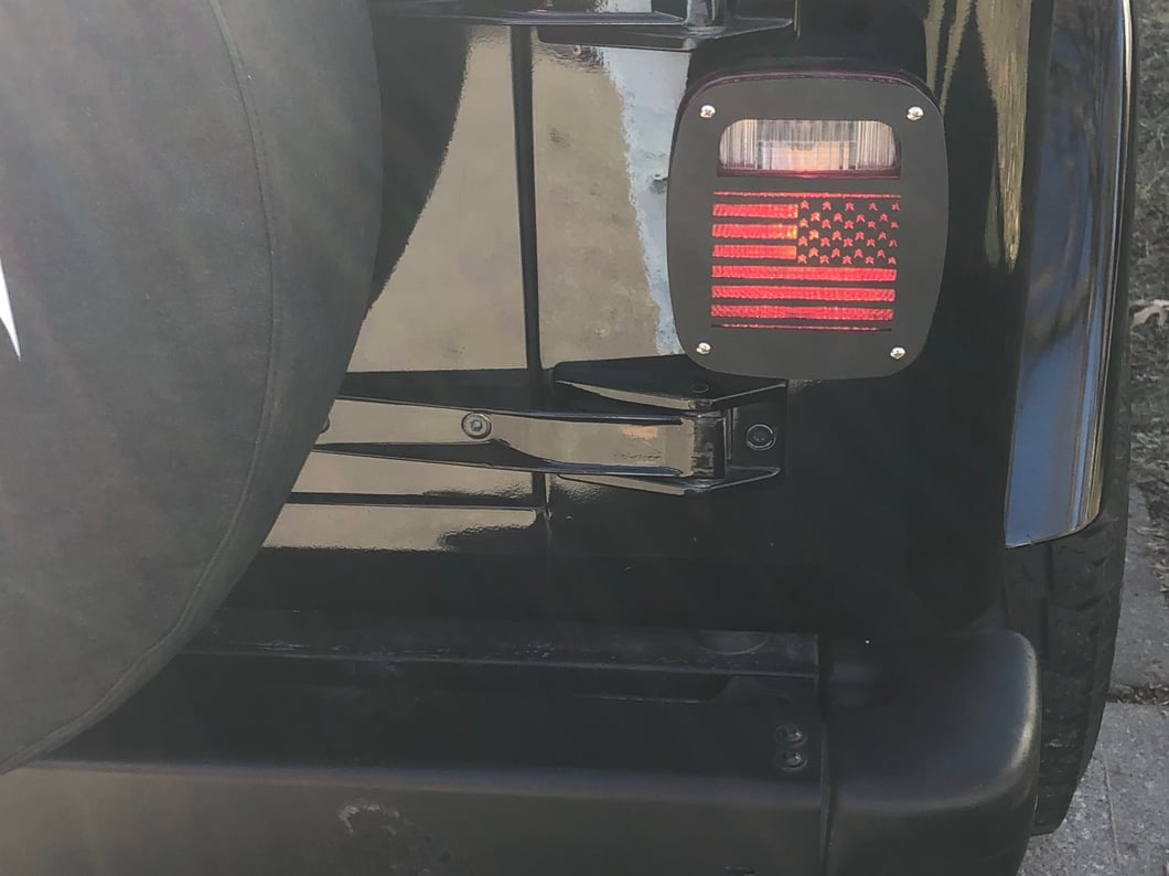 RedRock Tail Light Covers; Old Glory (97-06 Jeep Wrangler TJ)