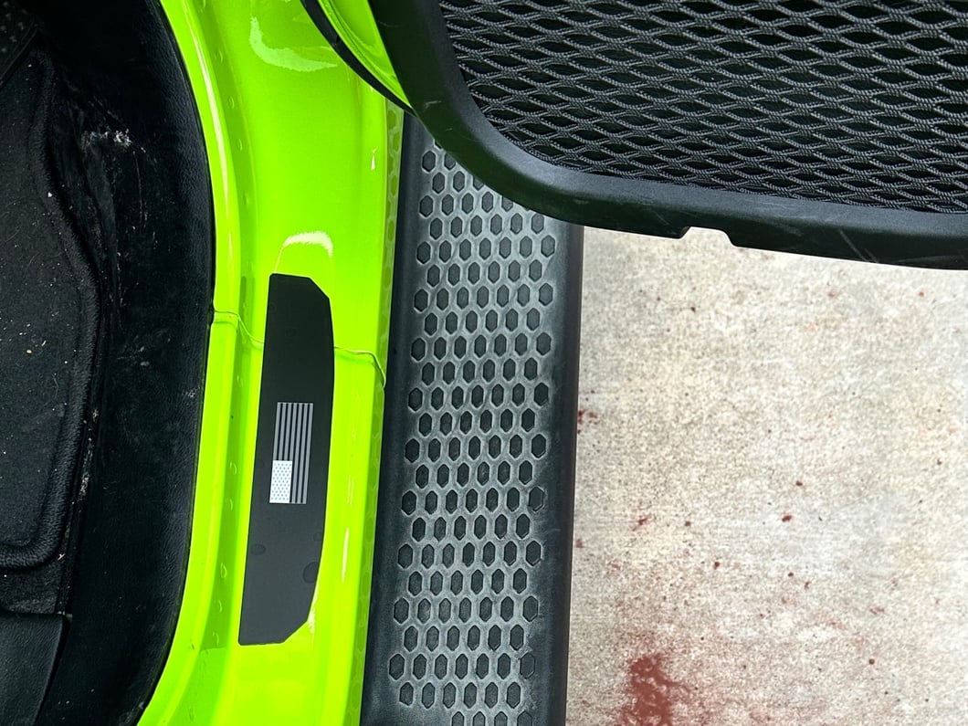 RedRock Door Sill Entry Guards with Flag; Black (18-25 Jeep Wrangler JL 4-Door)