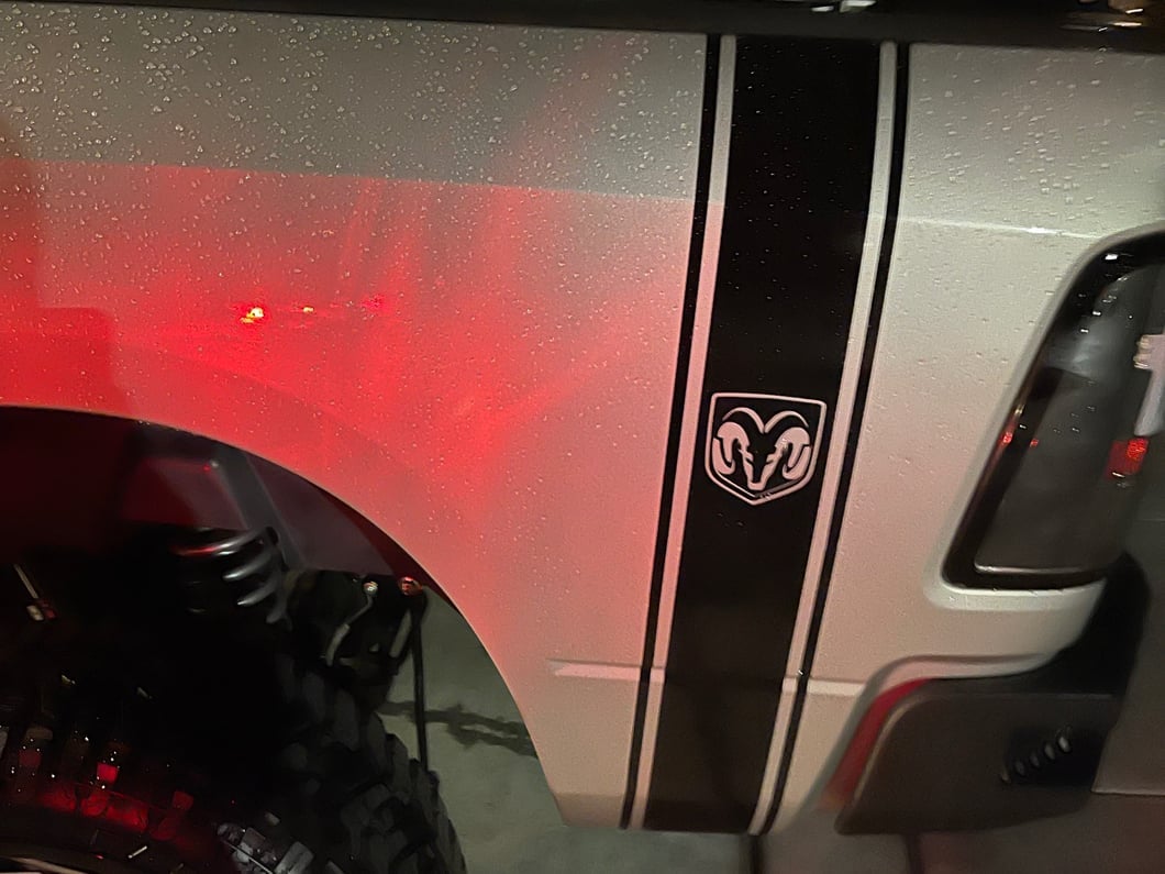 RAM Licensed by RedRock RAM Head Vertical Stripe; Gloss Black (02-18 RAM 1500)