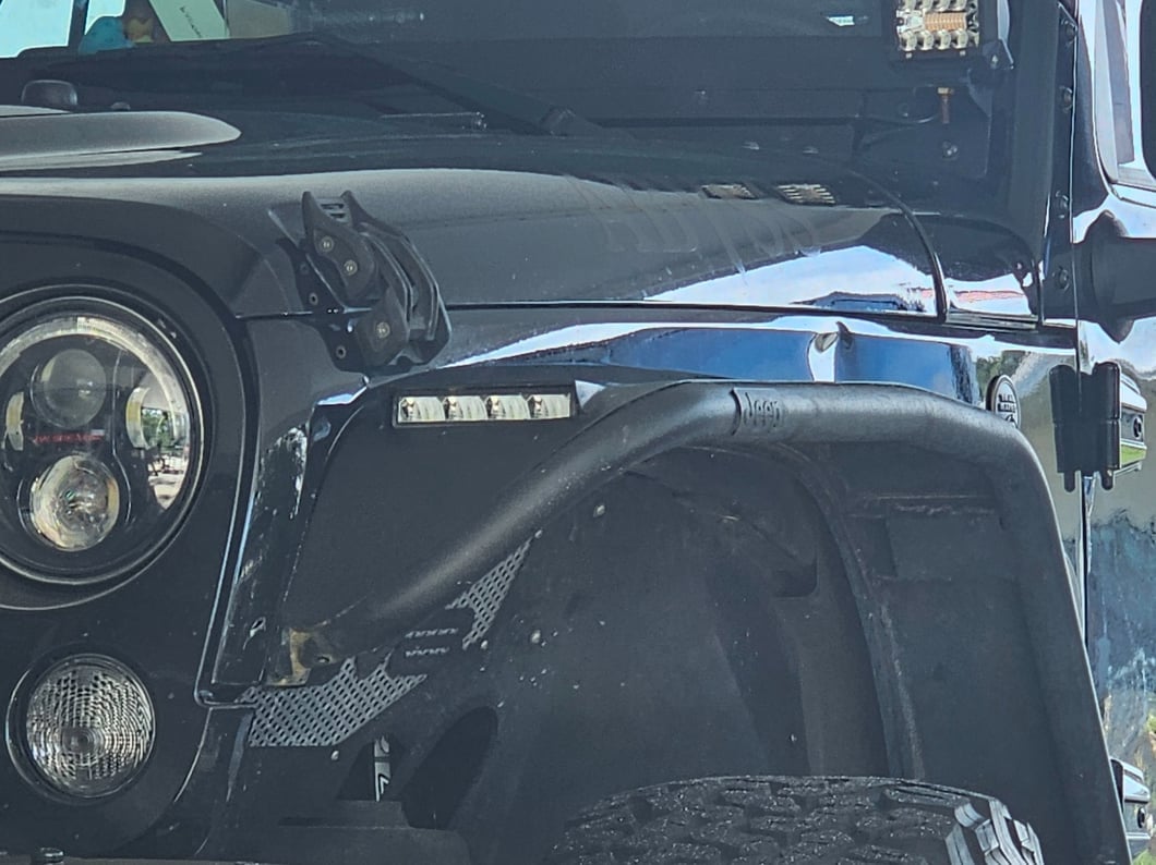 Jeep Licensed by RedRock Tubular Fender Flares with Jeep Logo; Rear (07-18 Jeep Wrangler JK)