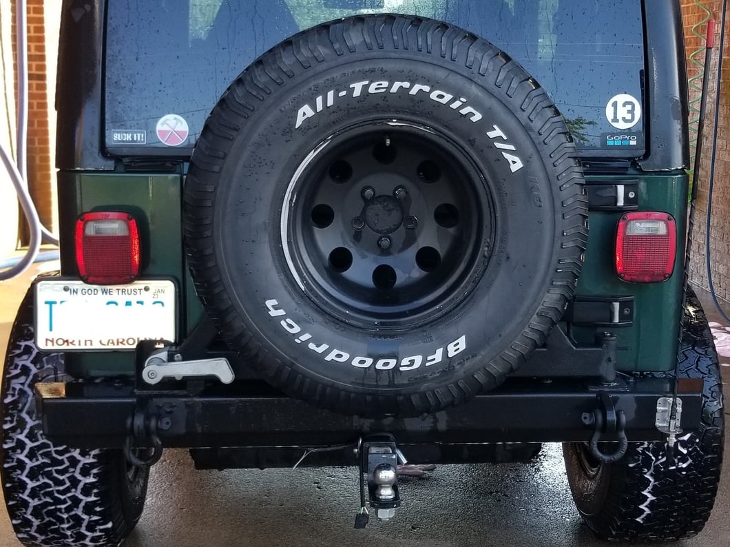 Jeep Licensed by RedRock Classic Rear Bumper with Tire Carrier and Jeep Logo (87-06 Jeep Wrangler YJ & TJ)