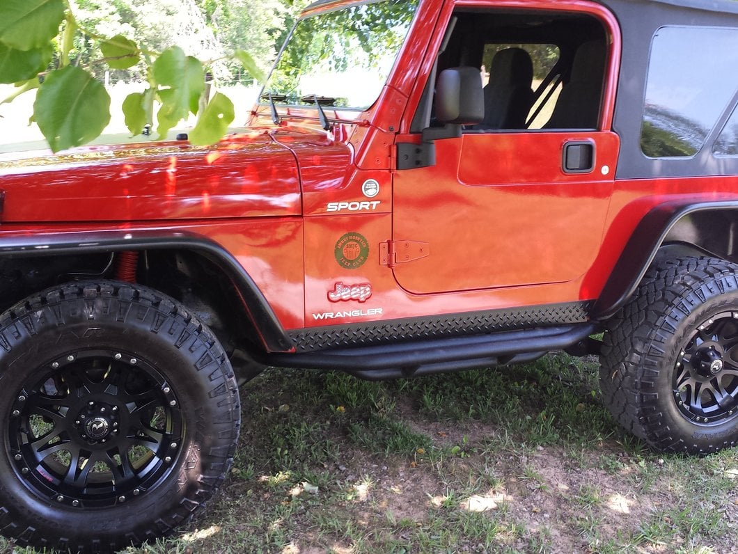 RedRock Side Armor; Textured Black (87-06 Jeep Wrangler YJ & TJ, Excluding Unlimited)