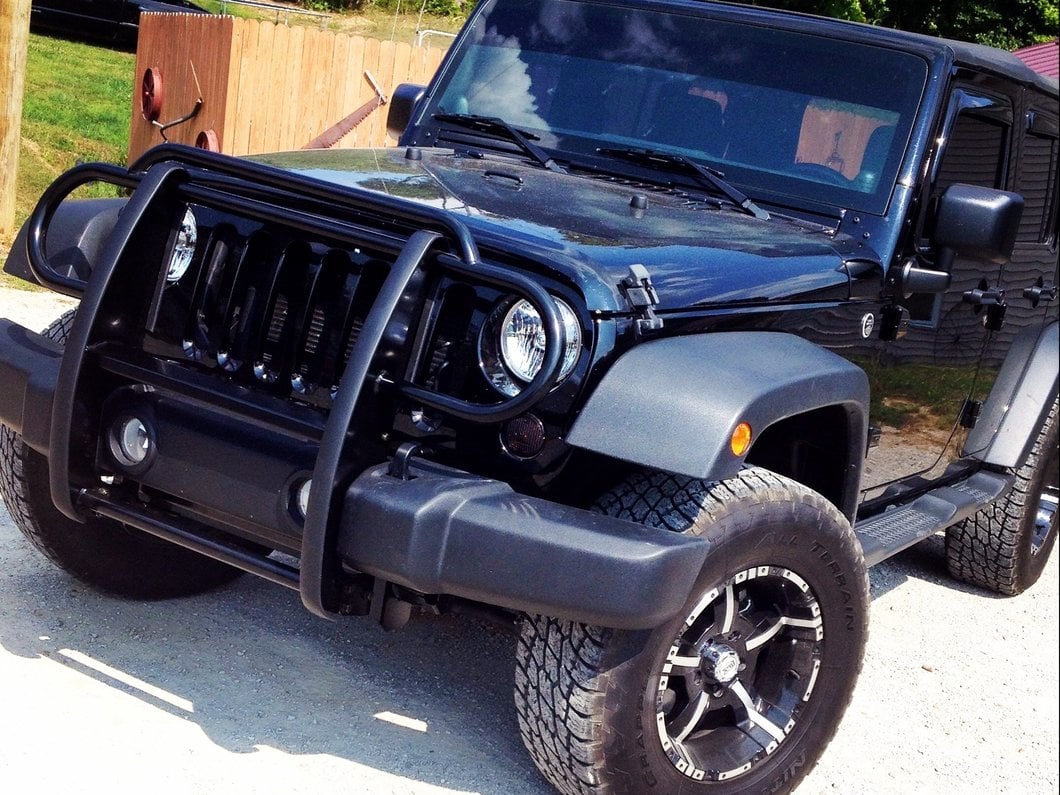 RedRock Grille Guard; Gloss Black (07-18 Jeep Wrangler JK)