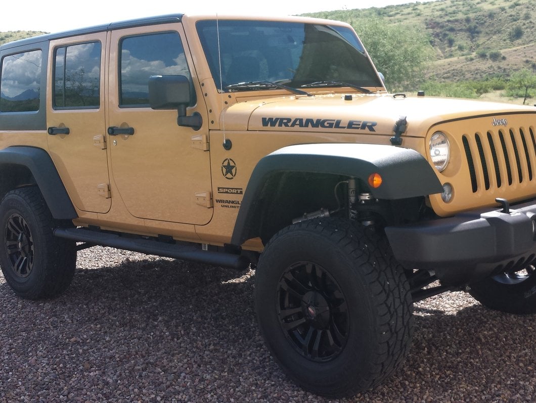 RedRock 4-Inch Oval Straight Side Step Bars; Textured Black (07-18 Jeep Wrangler JK 4-Door)