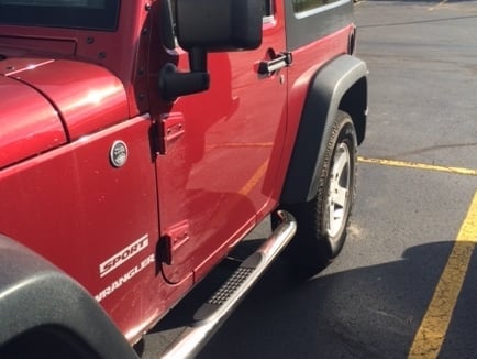 RedRock 3-Inch Round Curved Side Step Bars; Stainless Steel (07-18 Jeep Wrangler JK 2-Door)
