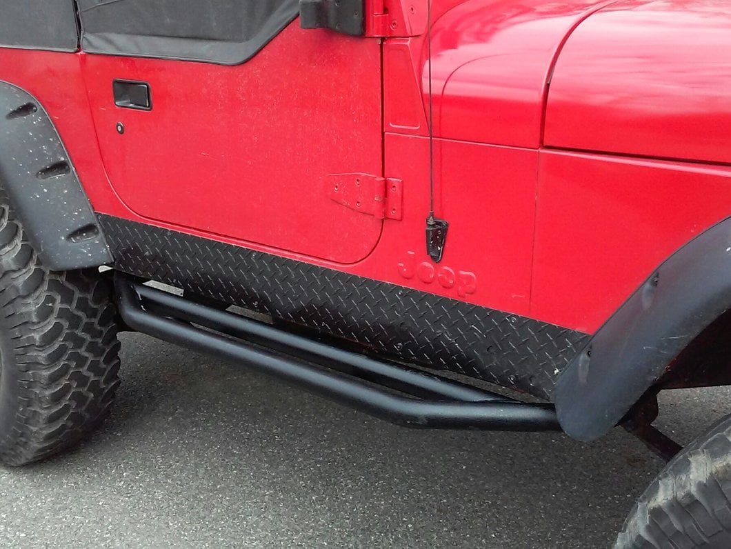 RedRock Side Armor; Textured Black (87-06 Jeep Wrangler YJ & TJ, Excluding Unlimited)