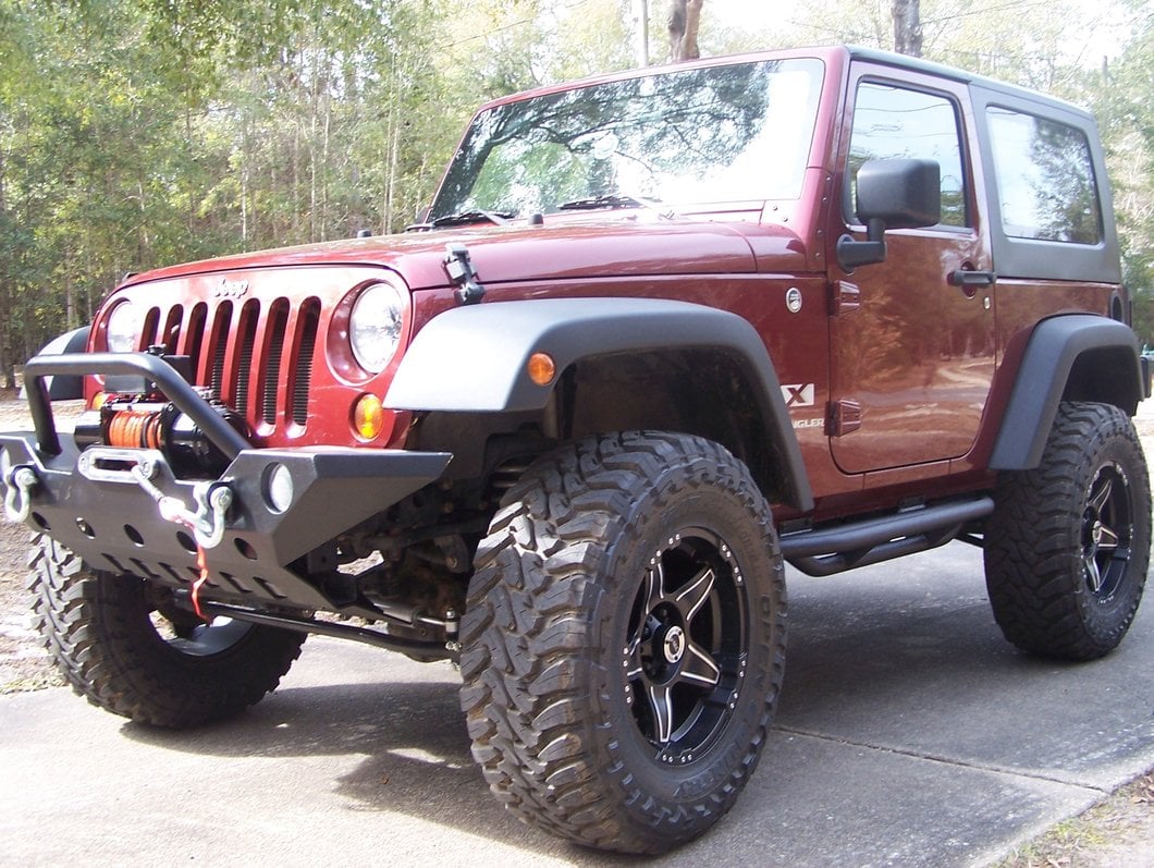 RedRock Side Armor; Textured Black (07-18 Jeep Wrangler JK 2-Door)