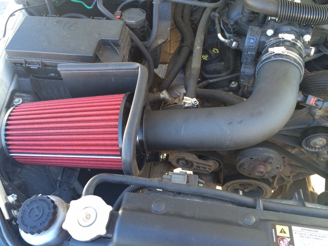 RedRock Cold Air Intake; Black Wrinkle (07-11 3.8L Jeep Wrangler JK)