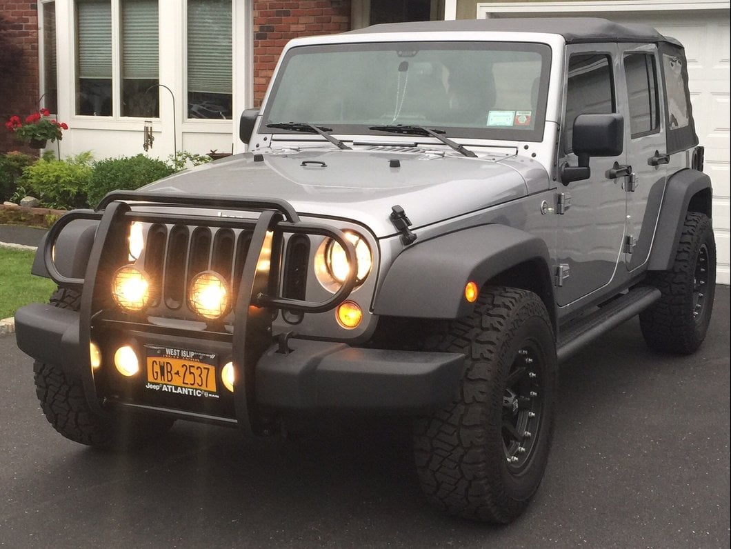 RedRock Grille Guard; Gloss Black (07-18 Jeep Wrangler JK)