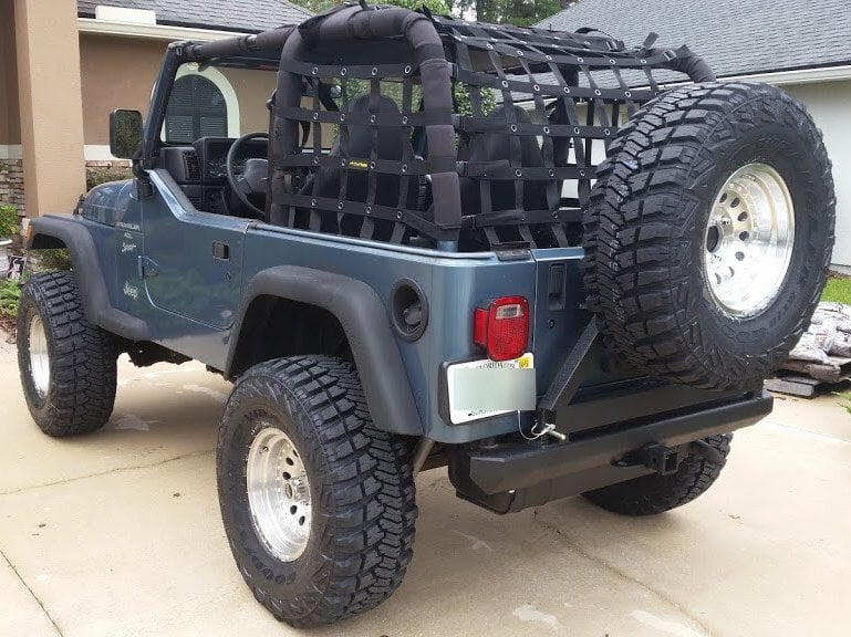 RedRock Rock Crawler Rear Bumper with Tire Carrier; Textured Black (87-06 Jeep Wrangler YJ & TJ)