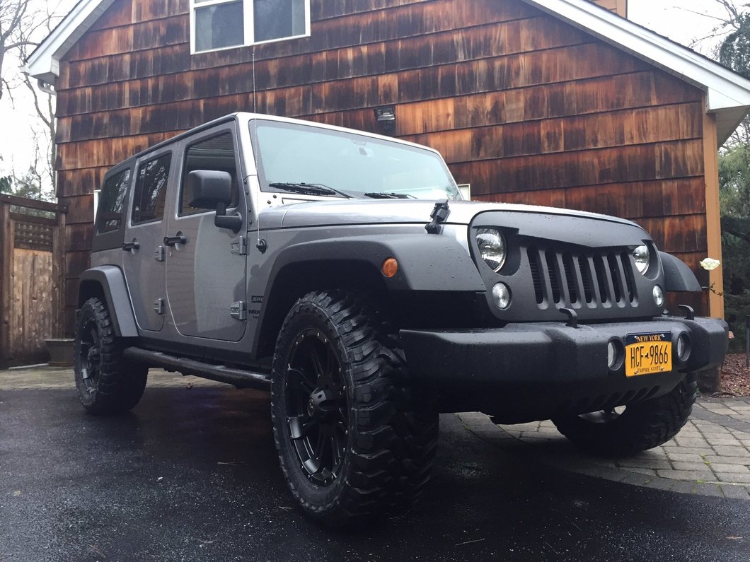 RedRock 3-Inch Round Curved Side Step Bars; Semi-Gloss Black (07-18 Jeep Wrangler JK 4-Door)