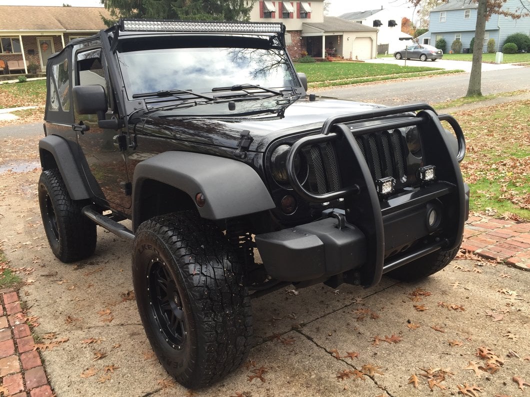 RedRock Grille Guard; Gloss Black (07-18 Jeep Wrangler JK)