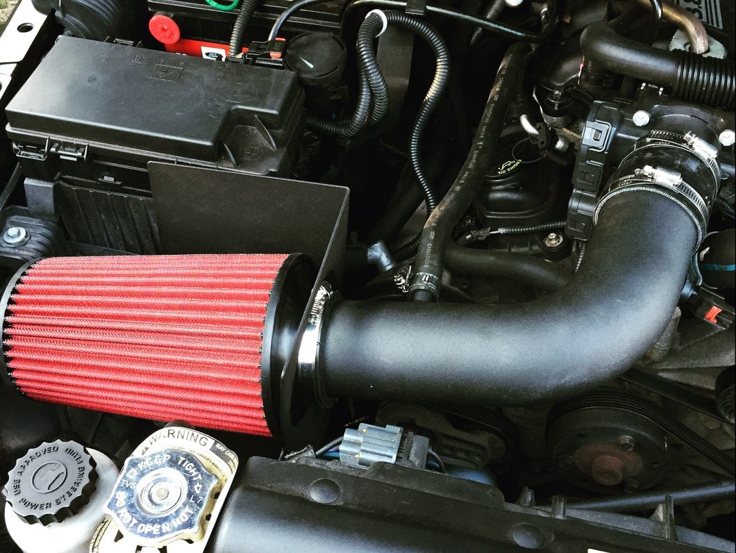 RedRock Cold Air Intake; Black Wrinkle (07-11 3.8L Jeep Wrangler JK)