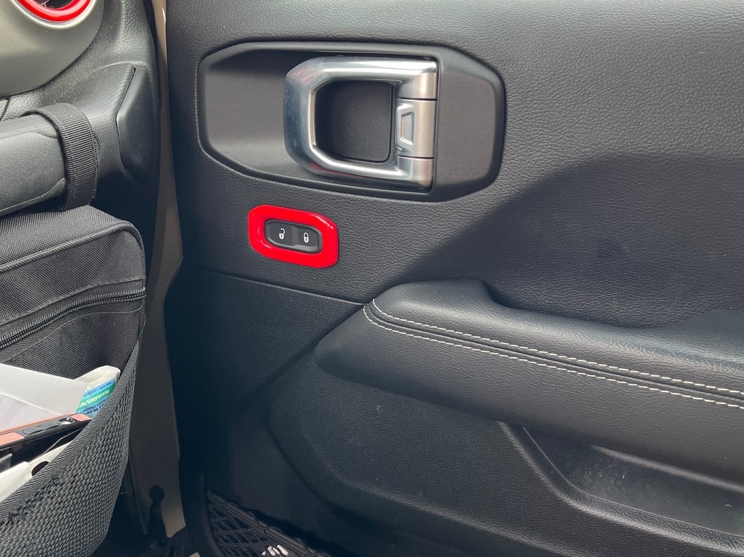 RedRock Door Lock Switch Trim; Red (20-25 Jeep Gladiator JT)