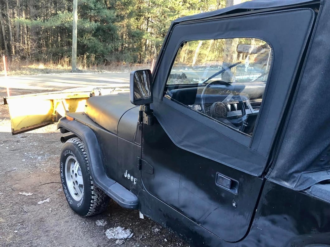 RedRock Door Skin with Frame; Driver Side; Black Denim (87-95 Jeep Wrangler YJ)