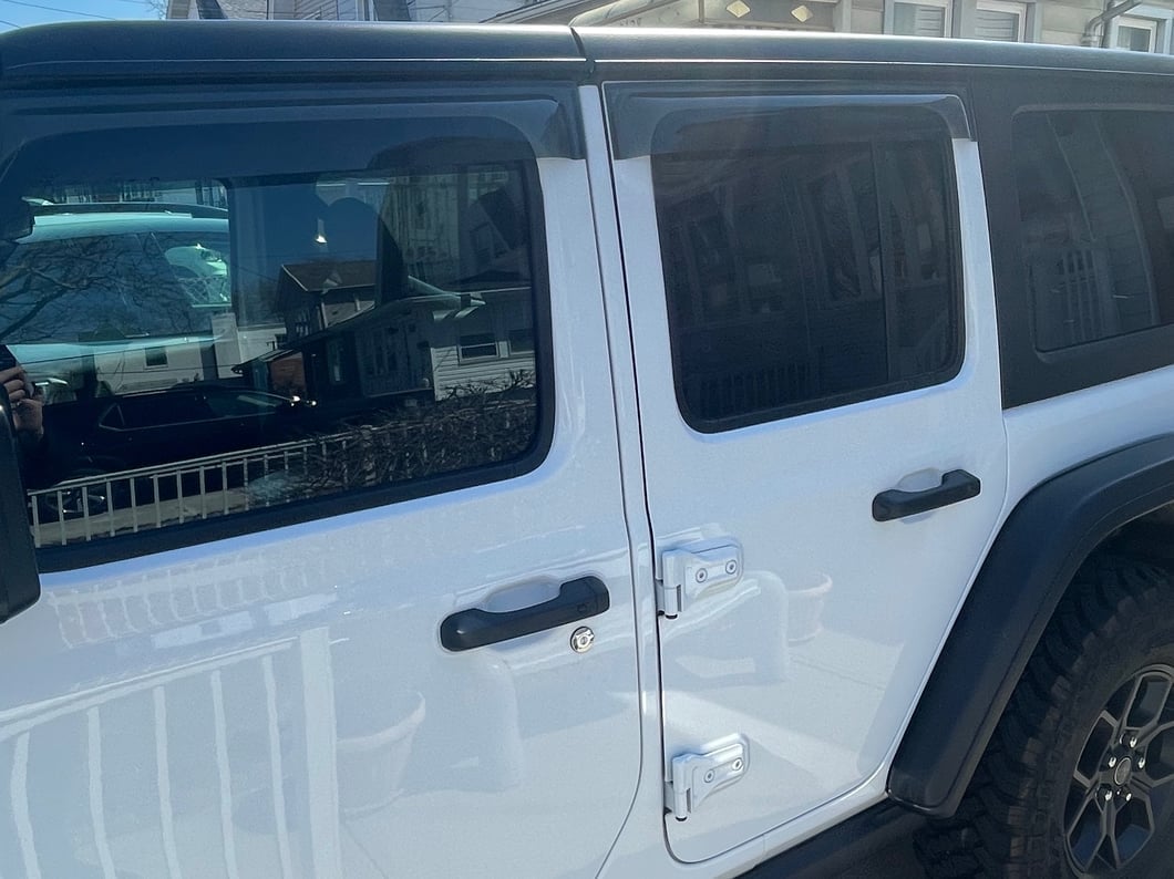 RedRock Tape-On Window Deflectors; Front and Rear; Smoked (18-25 Jeep Wrangler JL 4-Door)