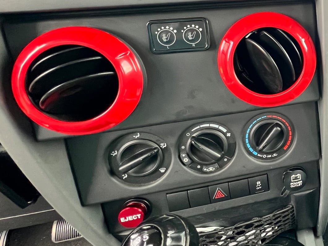 RedRock Air Conditioning Vent Trim Rings; Red (07-18 Jeep Wrangler JK)