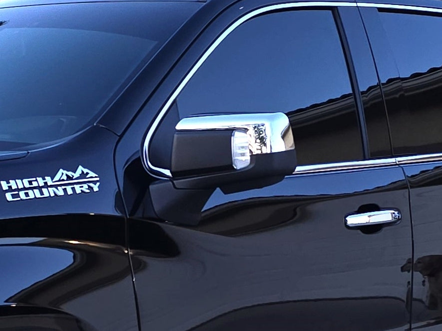 RedRock Standard Mirror Covers; Chrome (19-25 Silverado 1500)