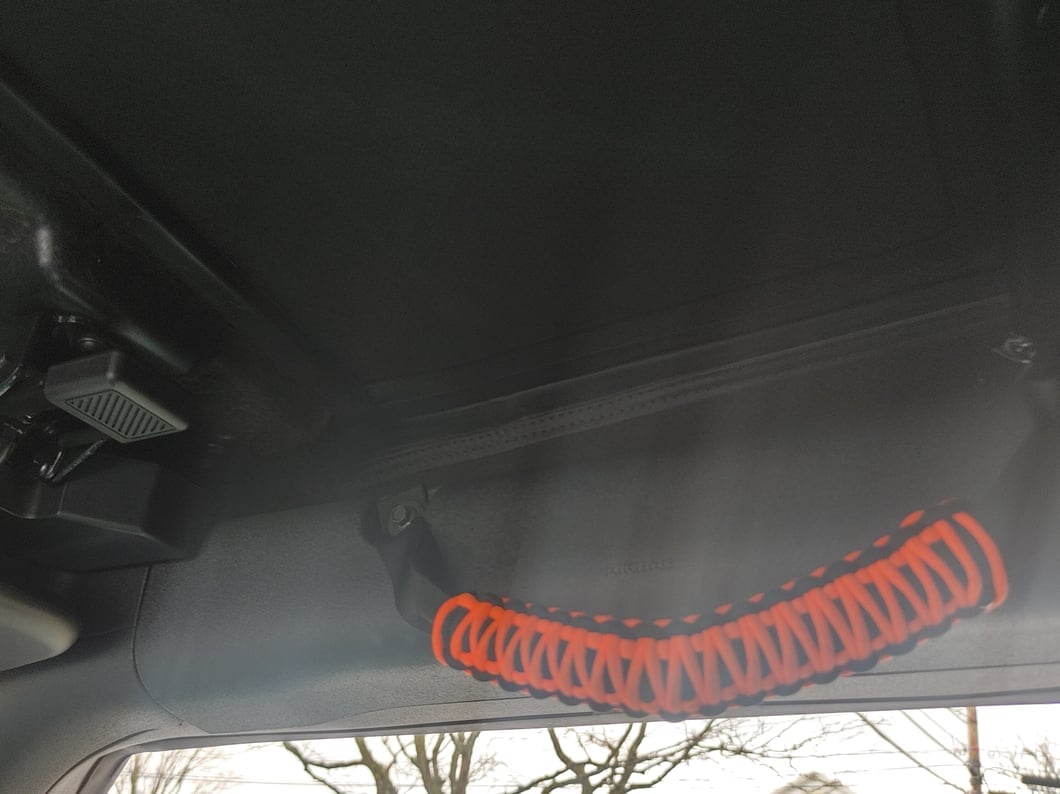 RedRock Paracord Grab Handle; Black and Orange (21-25 Bronco)