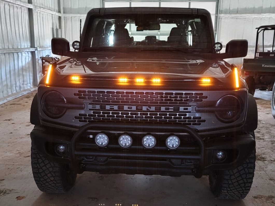 RedRock LED Hood Tie Down Lighting; Amber (21-25 Bronco)