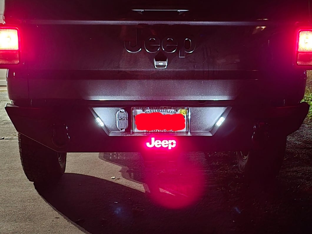 Jeep Licensed by RedRock HD Rear Bumper with LED Jeep Logo Backlight (20-25 Jeep Gladiator JT)
