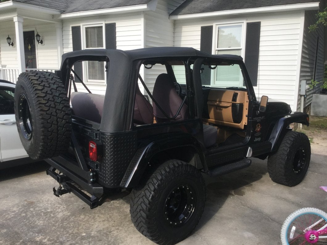 RedRock Rock Crawler Rear Bumper with Tire Carrier; Textured Black (87-06 Jeep Wrangler YJ & TJ)