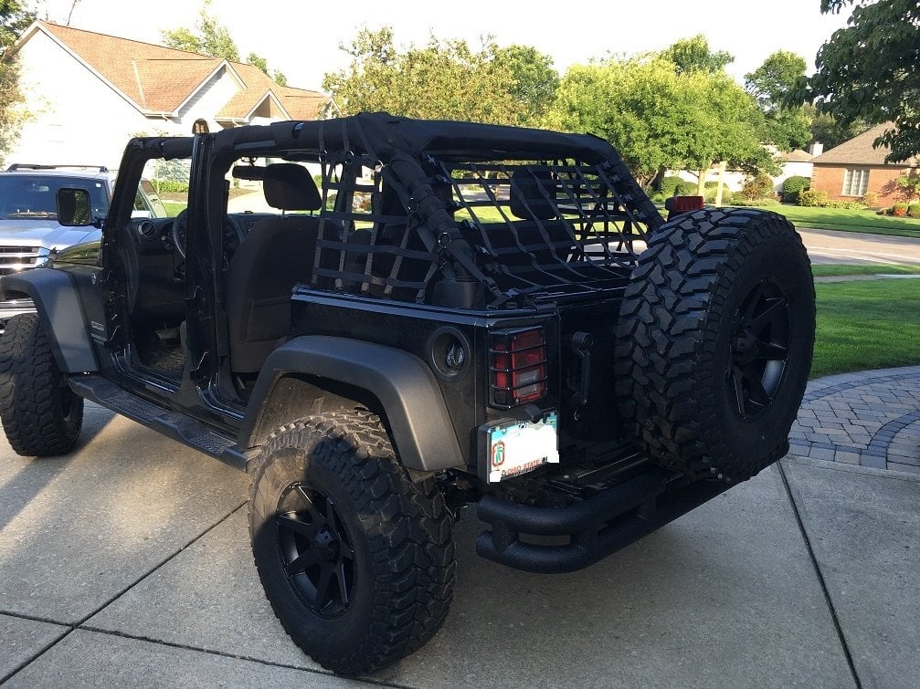 RedRock Cargo Wrap Around Net; Three Piece (07-18 Jeep Wrangler JK 4-Door)