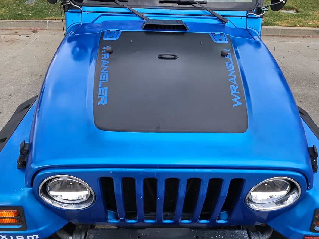 Jeep Licensed by RedRock Wrangler Hood Decal; Matte Black (97-06 Jeep Wrangler TJ)