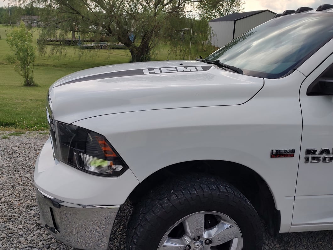 RAM Licensed by RedRock RAM Head Vertical Stripe; Gloss Black (02-18 RAM 1500)