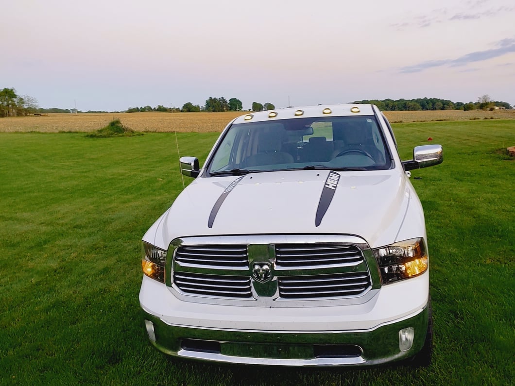 RAM Licensed by RedRock RAM Head Vertical Stripe; Gloss Black (02-18 RAM 1500)