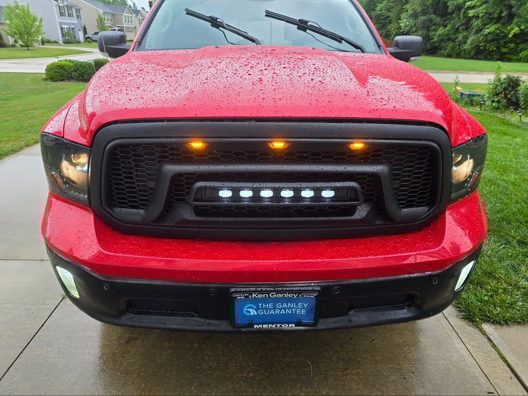 RedRock Armor Upper Replacement Grille with LED Off Road Lights and DRL (13-18 RAM 1500, Excluding Rebel)