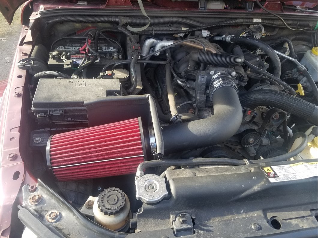 RedRock Cold Air Intake; Black Wrinkle (07-11 3.8L Jeep Wrangler JK)