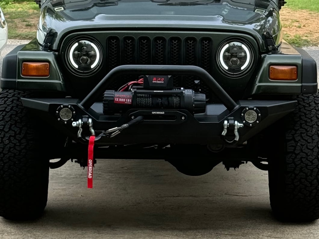 Jeep Licensed by RedRock Trail Force HD LED Front Bumper with Jeep Logo (87-06 Jeep Wrangler YJ & TJ)