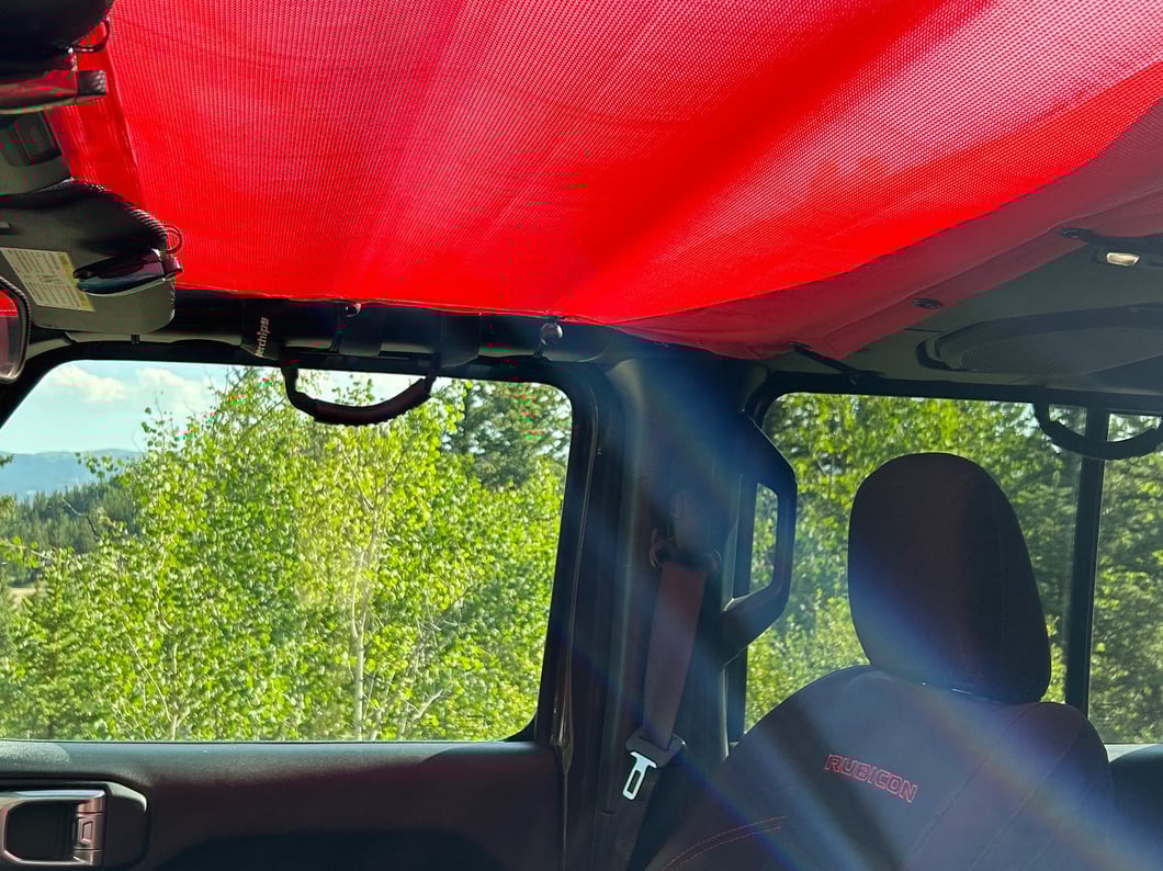 RedRock Mesh Sun Shade; Front; Red (18-23 Jeep Wrangler JL)