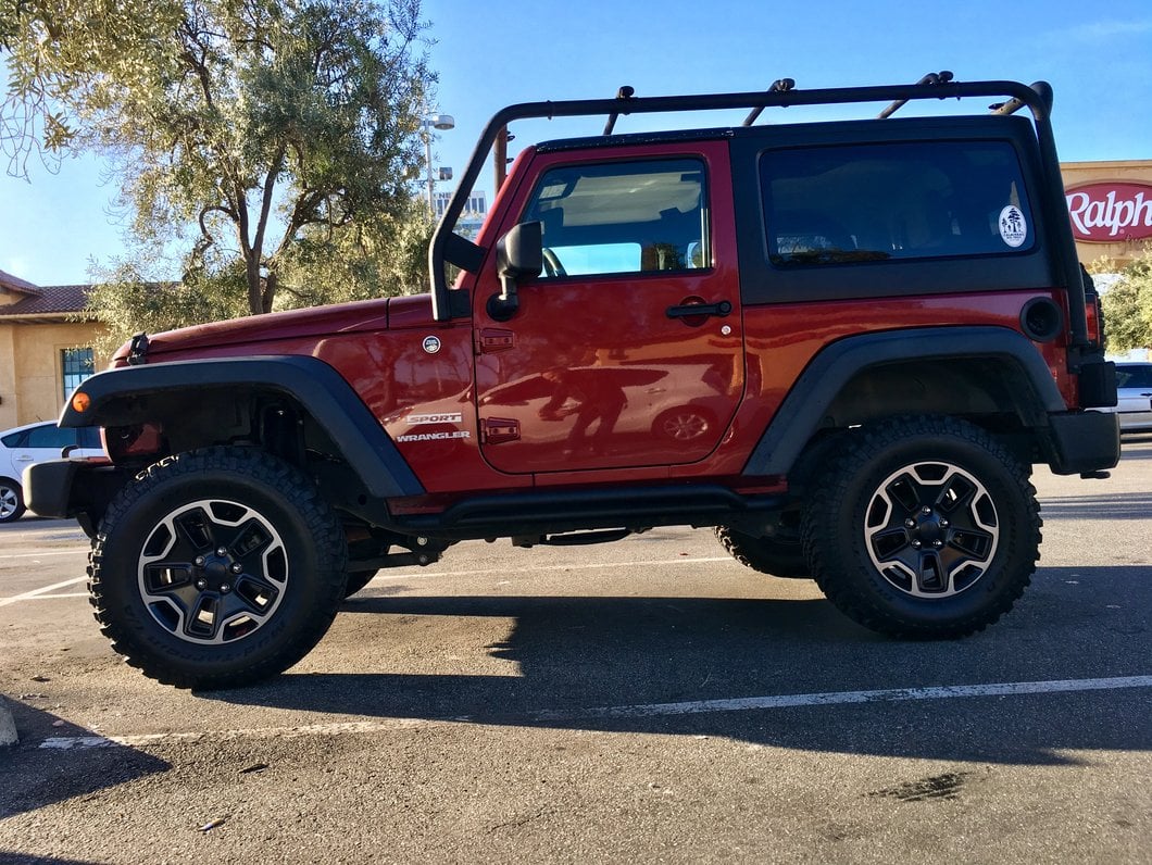 RedRock Rocker Guards; Textured Black (07-18 Jeep Wrangler JK 2-Door)