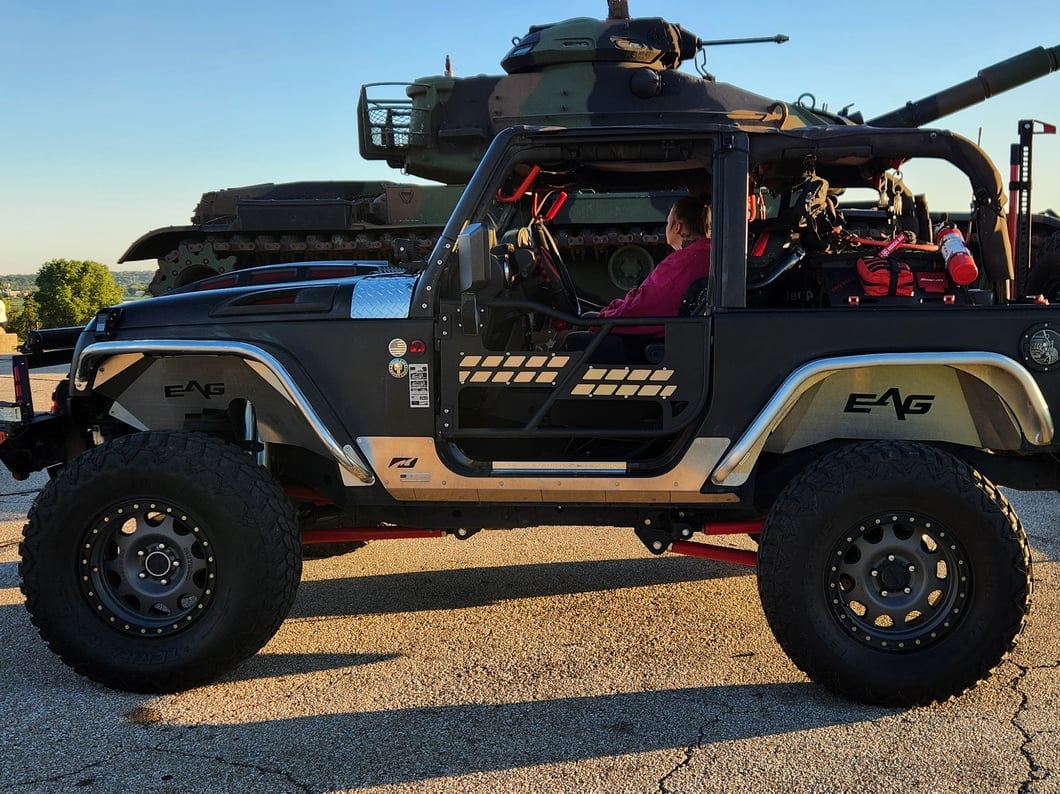 RedRock Extended Bikini Top; Black Diamond (07-10 Jeep Wrangler JK 2-Door)