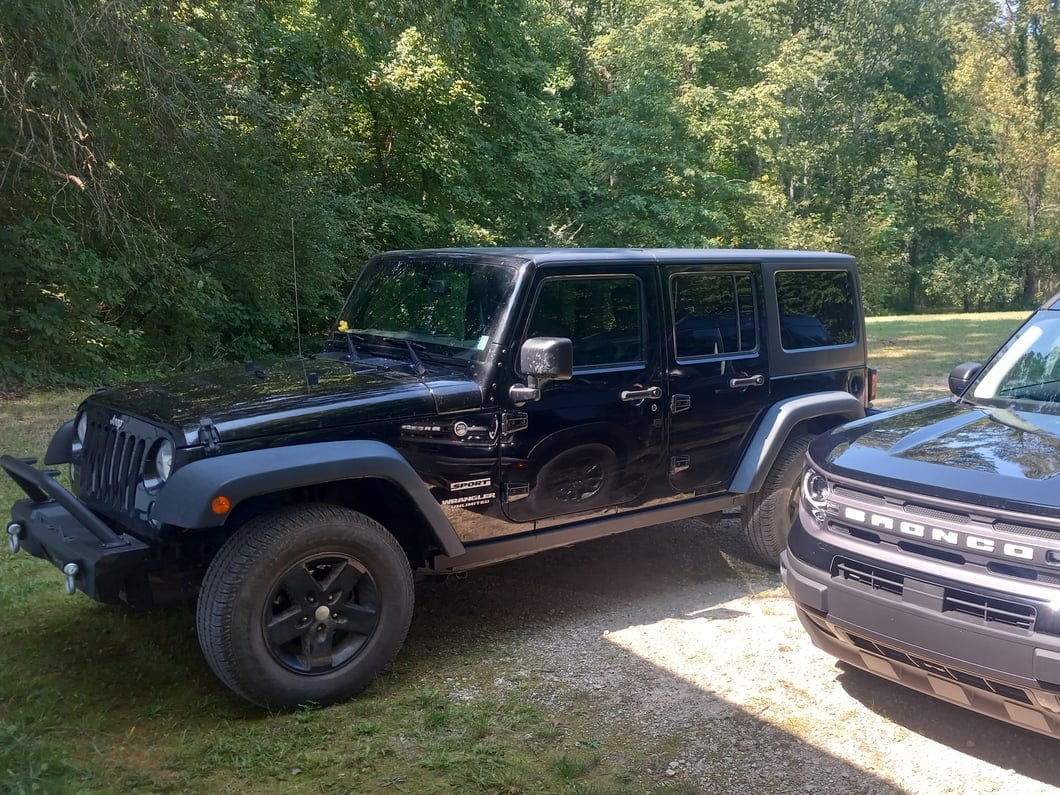 Jeep Licensed by RedRock Rubi Rails with Jeep Logo; Textured Black (07-18 Jeep Wrangler JK 4-Door)