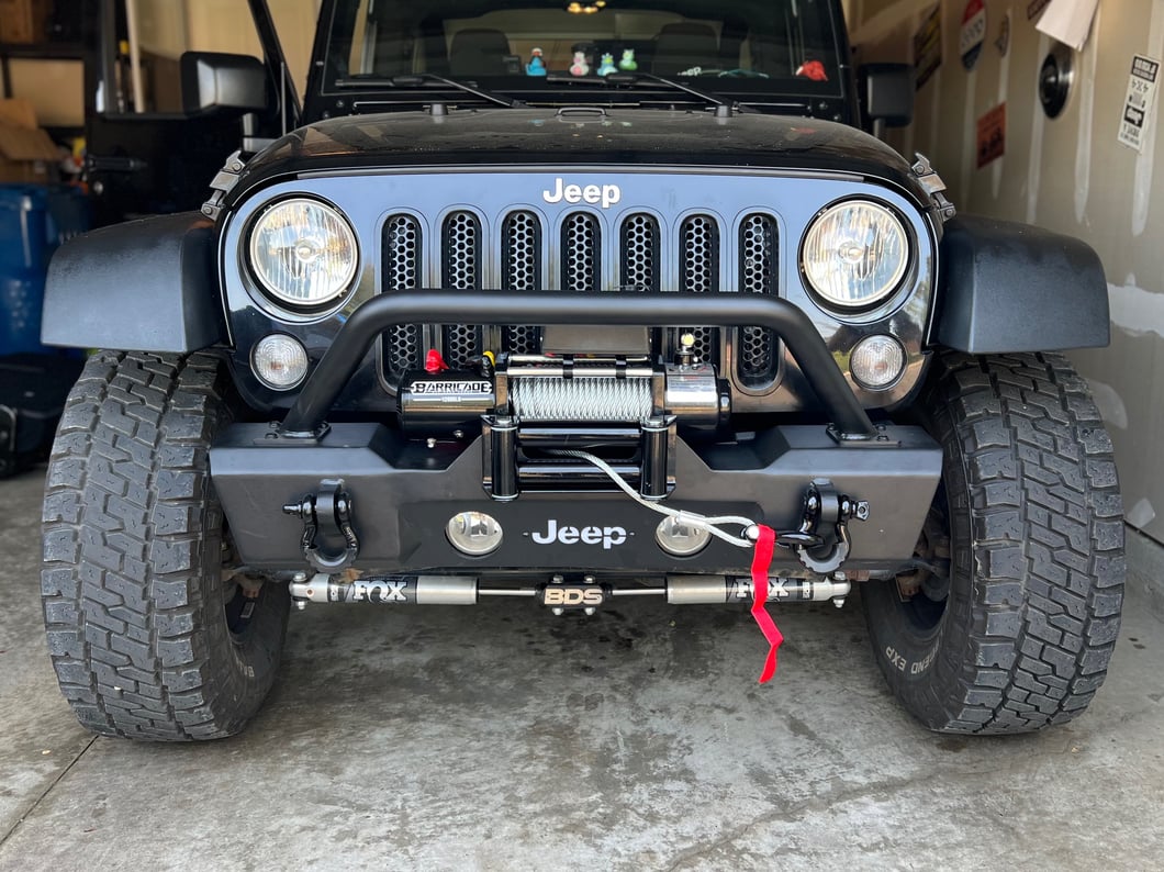 Jeep Licensed by RedRock HD Stubby Front Bumper with LED Jeep Logo Backlight (07-18 Jeep Wrangler JK)