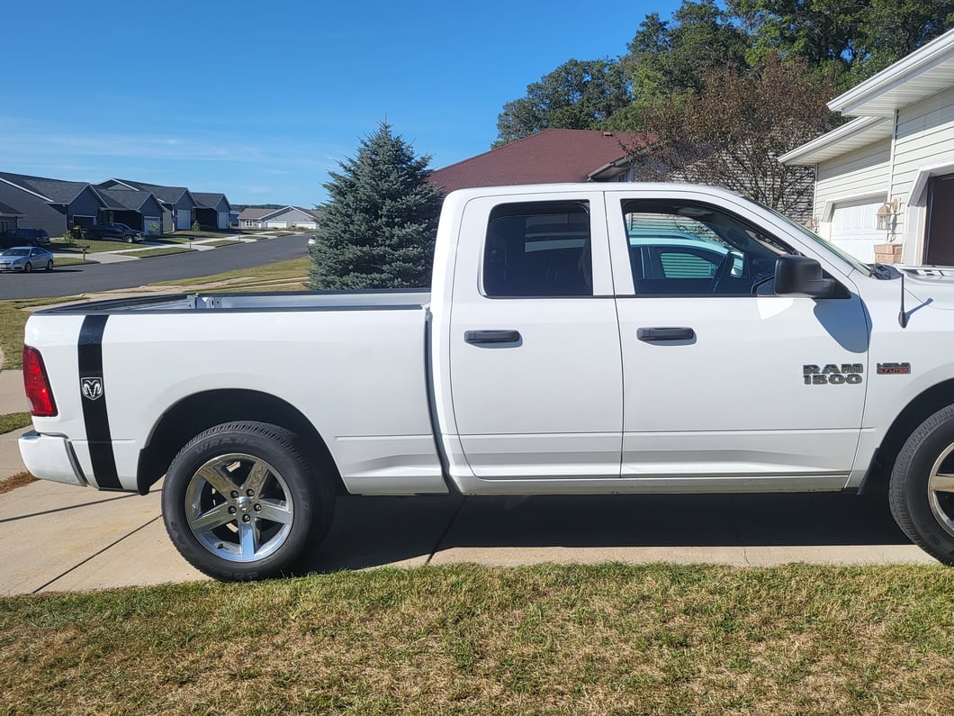 RAM Licensed by RedRock RAM Head Vertical Stripe; Gloss Black (02-18 RAM 1500)
