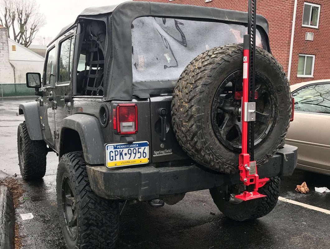 RedRock Extreme Recovery Jack Spare Tire Mount (87-18 Jeep Wrangler YJ, TJ & JK)