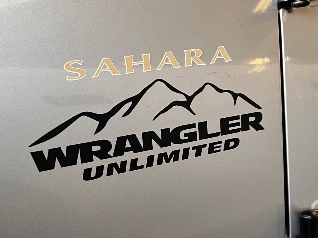 Jeep Licensed by RedRock Mountain Wrangler Unlimited Decal; Matte Black (87-18 Jeep Wrangler YJ, TJ & JK)