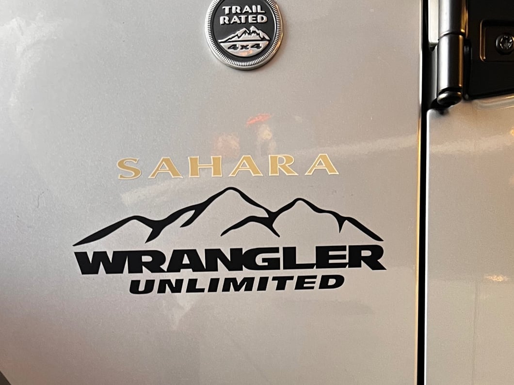 Jeep Licensed by RedRock Mountain Wrangler Unlimited Decal; Matte Black (87-18 Jeep Wrangler YJ, TJ & JK)