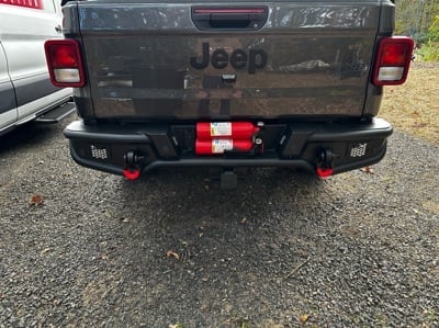 Jeep Licensed by RedRock HD Tubular Rear Bumper with Jeep Logo (20-25 Jeep Gladiator JT)
