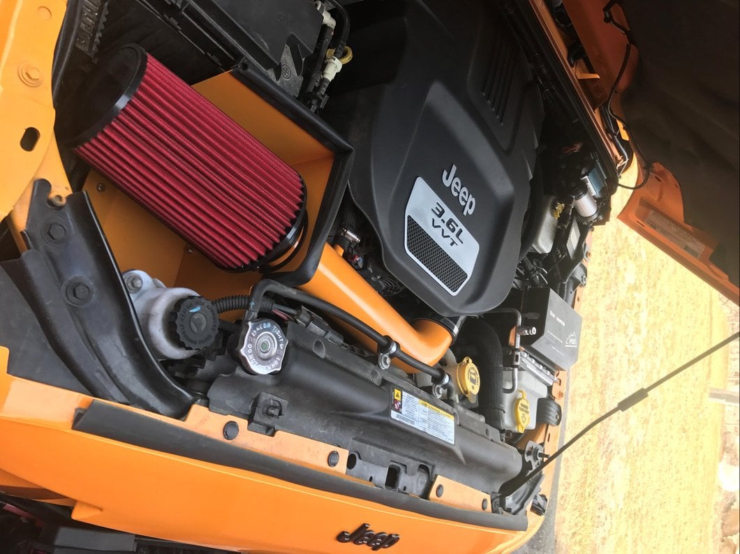 RedRock Cold Air Intake; Black Wrinkle (12-18 3.6L Jeep Wrangler JK)