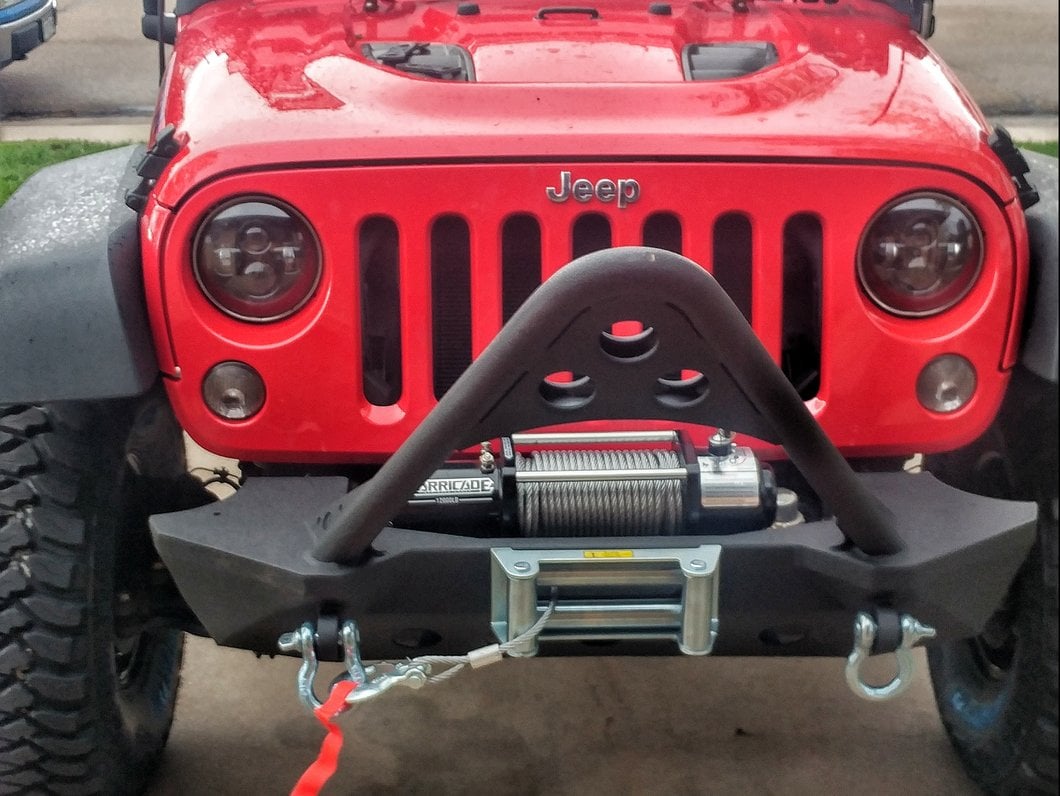 RedRock Stubby Winch Front Bumper with Stinger Bar (07-18 Jeep Wrangler JK)