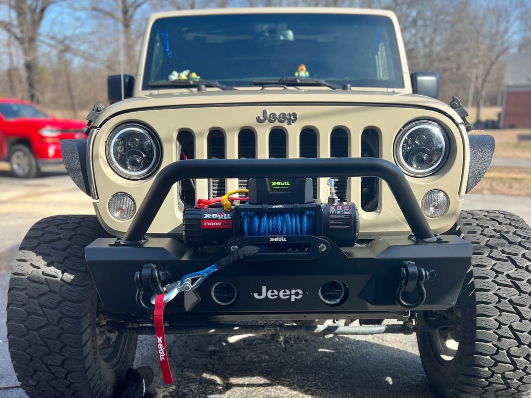 Jeep Licensed by RedRock HD Stubby Front Bumper with LED Jeep Logo Backlight (07-18 Jeep Wrangler JK)
