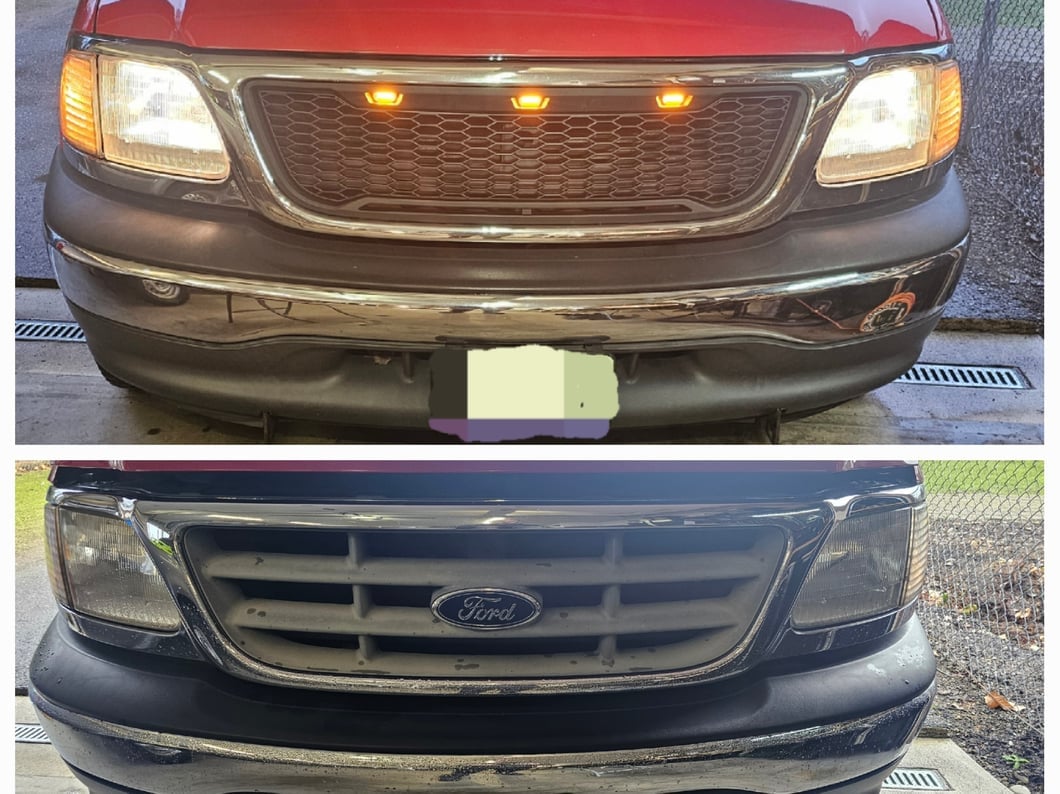 RedRock Baja Upper Replacement Grille; Black (99-03 F-150)